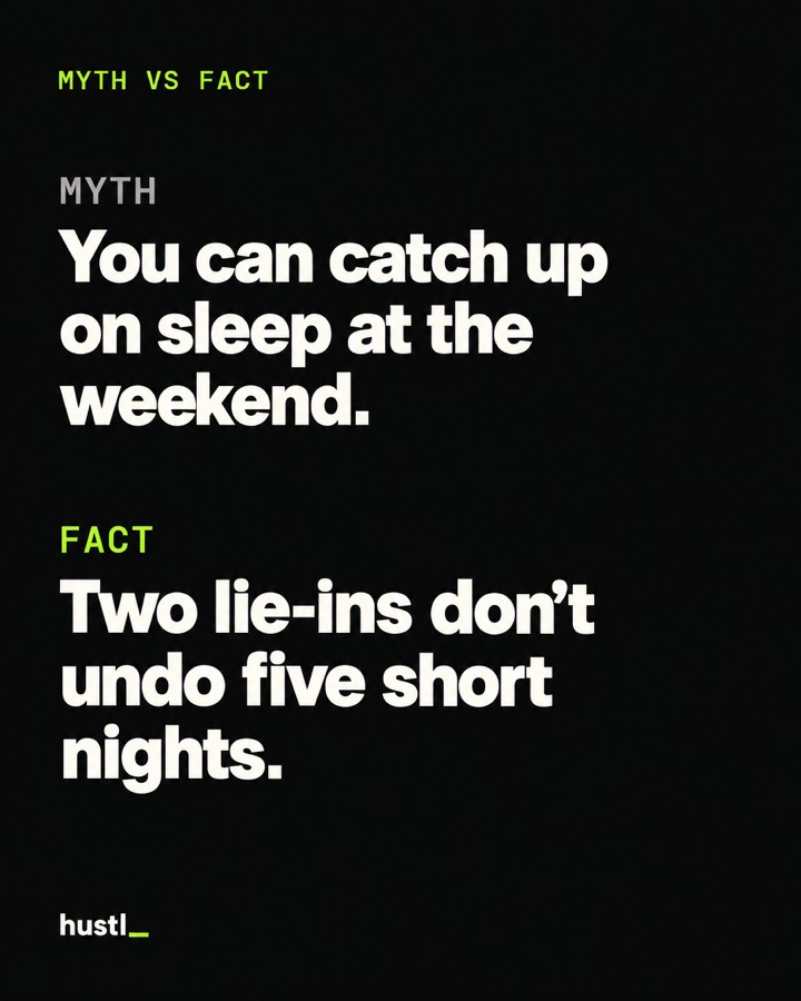Myth: you can catch up at the weekend.