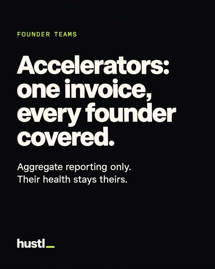 Accelerators: one invoice, every founder covered.